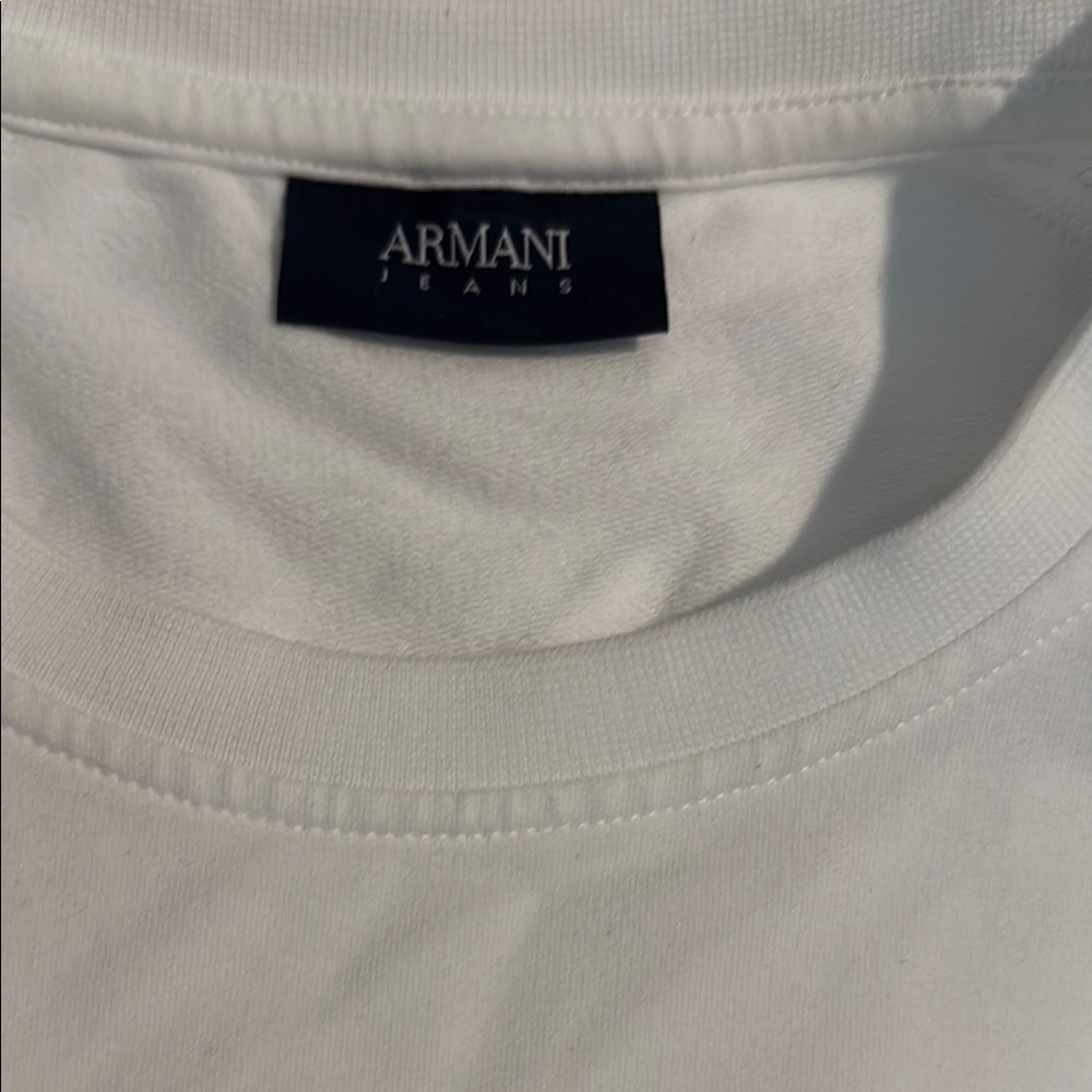 Armani Jeans Classic White Crewneck - Picture 2 of 5